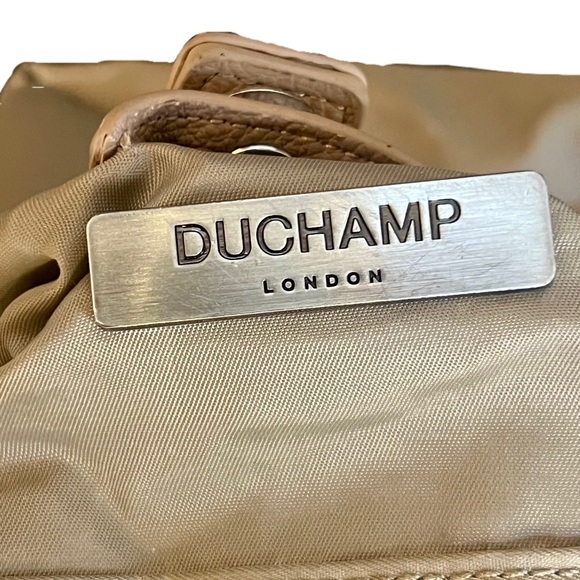 Duchamp London Tan Nylon Drawstring Computer Backpack - Picture 2 of 13